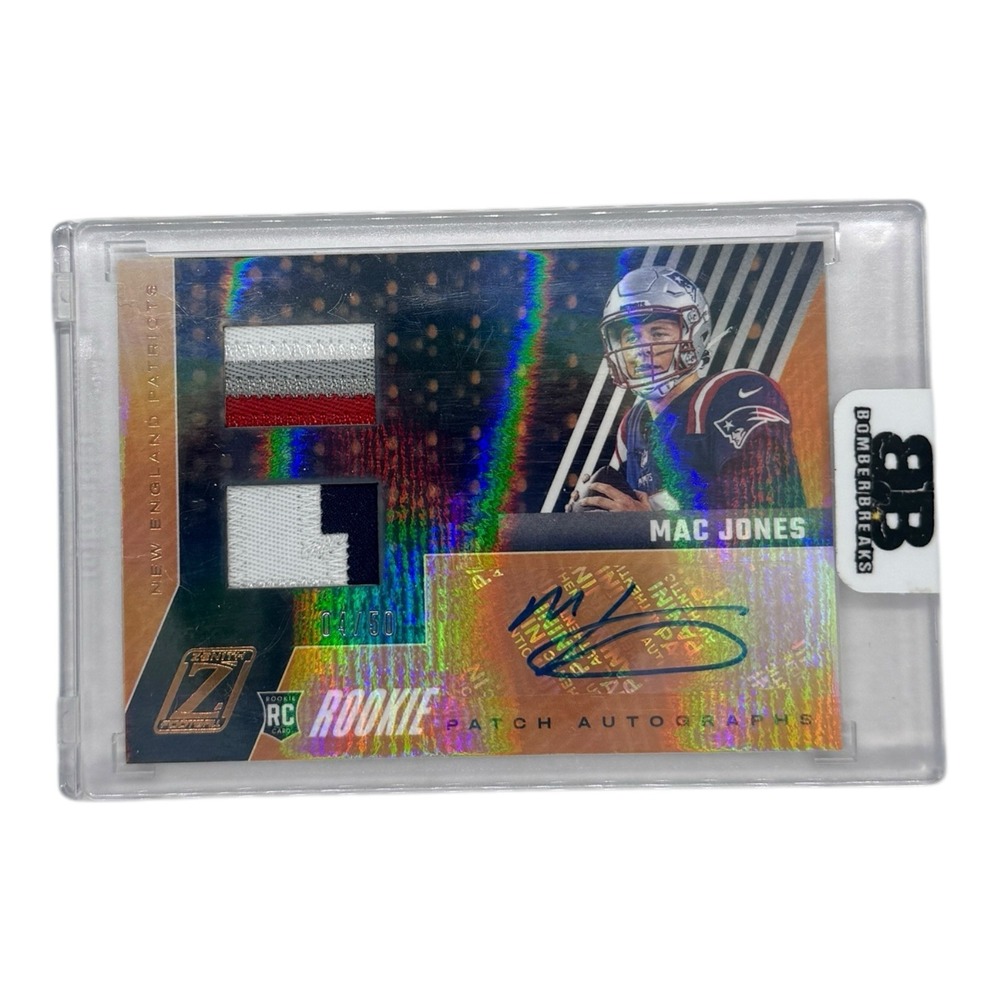2021 Panini Zenith Mac Jones RC Dual Patch Auto 04/50 Patriots‎ #85